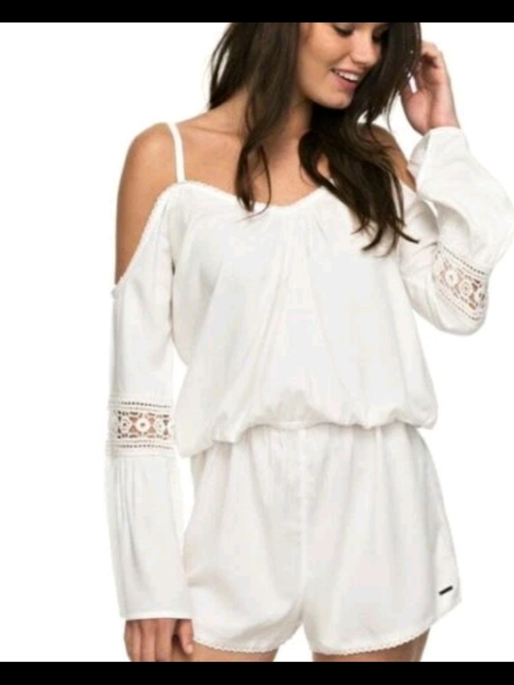Roxy Women's Island Joy Romper, Marshmallow, Medium